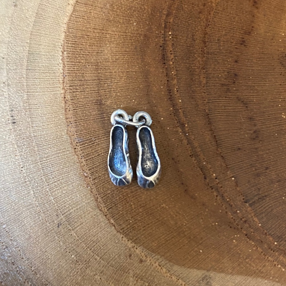 RETIRED James Avery Ballet Shoes Charm, Sterling Silver